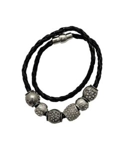 Relojes Bijoux Terner | Pulsera Bijoux Terner Braided Charm Black Mujer 2402874