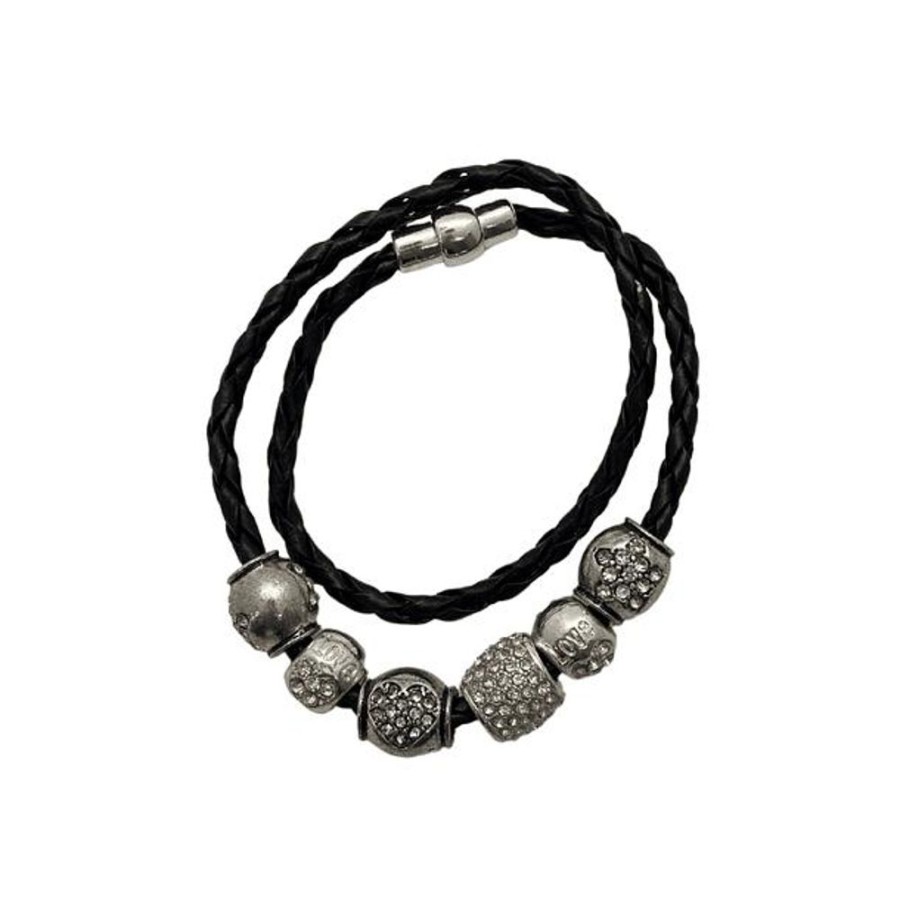 Relojes Bijoux Terner | Pulsera Bijoux Terner Braided Charm Black Mujer 2402874