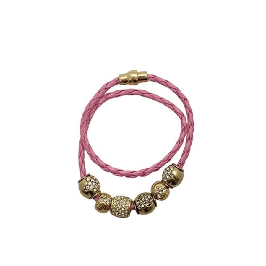 Relojes Bijoux Terner | Pulsera Bijoux Terner Braided Charm Pink Mujer 2402873