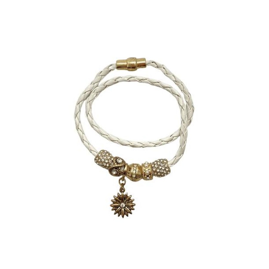 Relojes Bijoux Terner | Pulsera Bijoux Terner Braided Charm White Flower Mujer 2402878